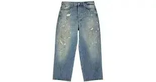 Distressed Paint-Splattered Jeans
