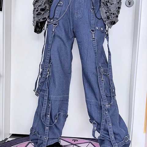 Unbranded Blue Cargo Denim Pants